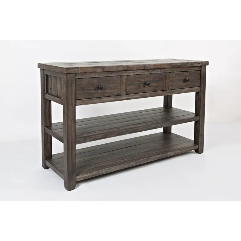 Madison County Rustic Reclaimed Solid Wood Farmhouse Sofa 50\" Sofa Table