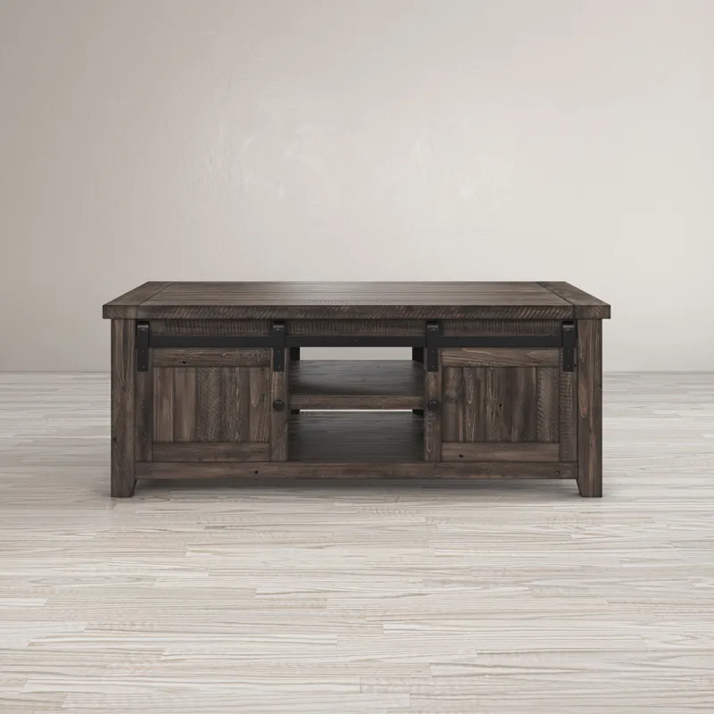 Madison County 50\" Rustic Reclaimed Pine Farmhouse Barn Door Coffee Table