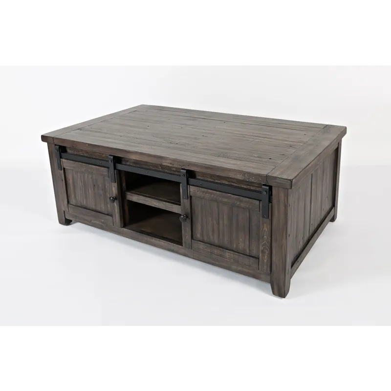 Madison County 50\" Rustic Reclaimed Pine Farmhouse Barn Door Coffee Table