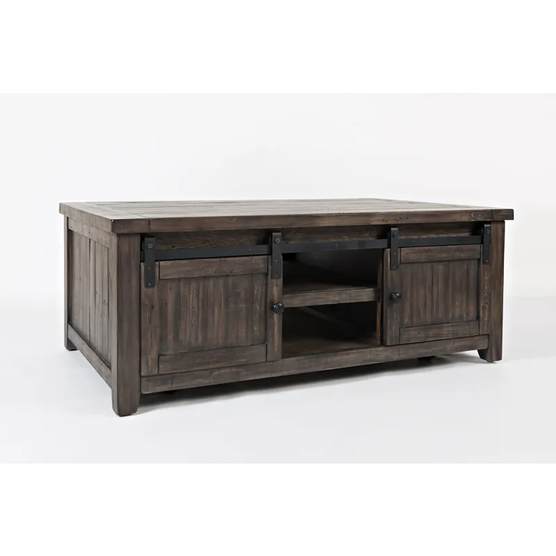 Madison County 50\" Rustic Reclaimed Pine Farmhouse Barn Door Coffee Table