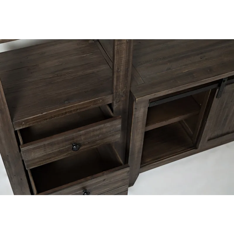 Madison County Rustic Reclaimed Pine Farmhouse Entertainment Center With 60\'\' TV Console