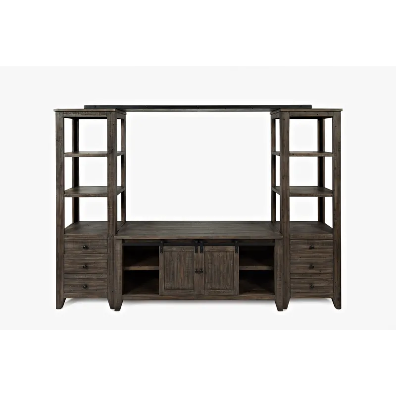 Madison County Rustic Reclaimed Pine Farmhouse Entertainment Center With 60\'\' TV Console