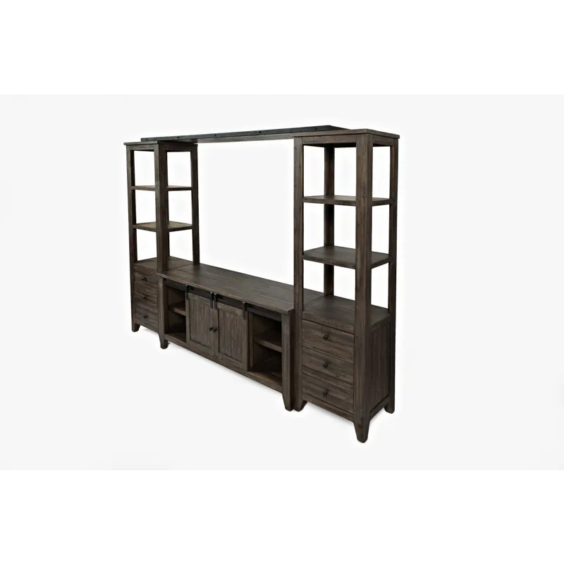 Madison County Rustic Reclaimed Pine Farmhouse Entertainment Center With 60\'\' TV Console