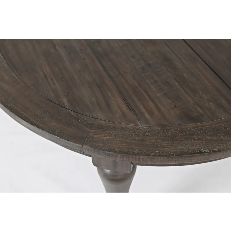 Madison County Rustic Reclaimed Pine Farmhouse Round To Oval 66\" Dining Table