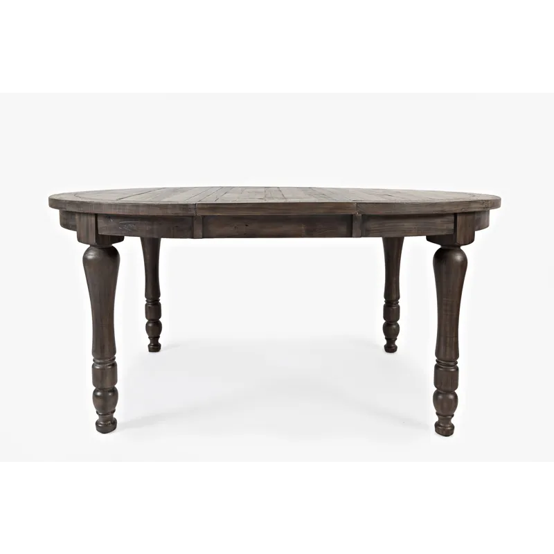 Madison County Rustic Reclaimed Pine Farmhouse Round To Oval 66\" Dining Table