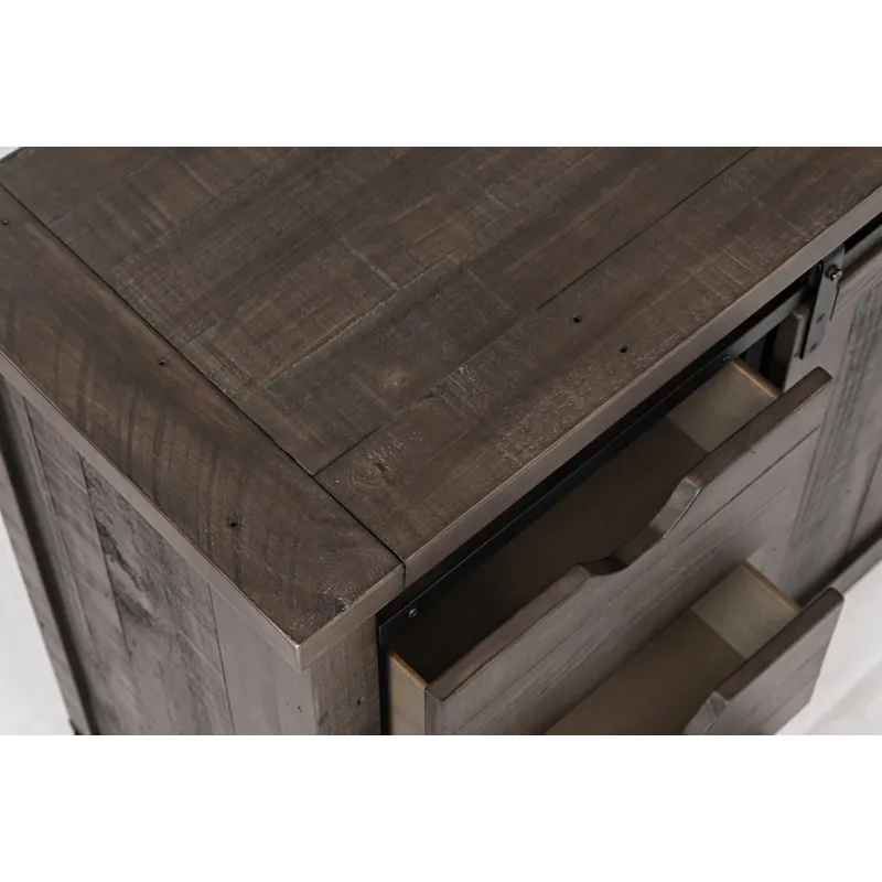 Madison County Rustic Reclaimed Solid Wood Farmhouse 70\" Barn Door Server