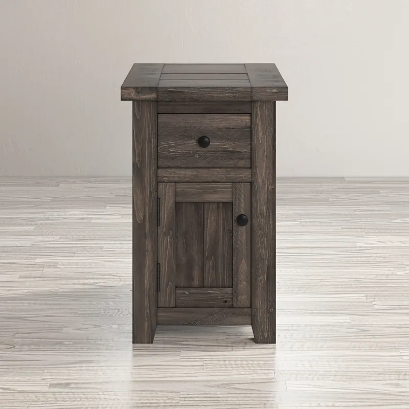 Madison County Rustic Reclaimed Pine Farmhouse Chairside Table