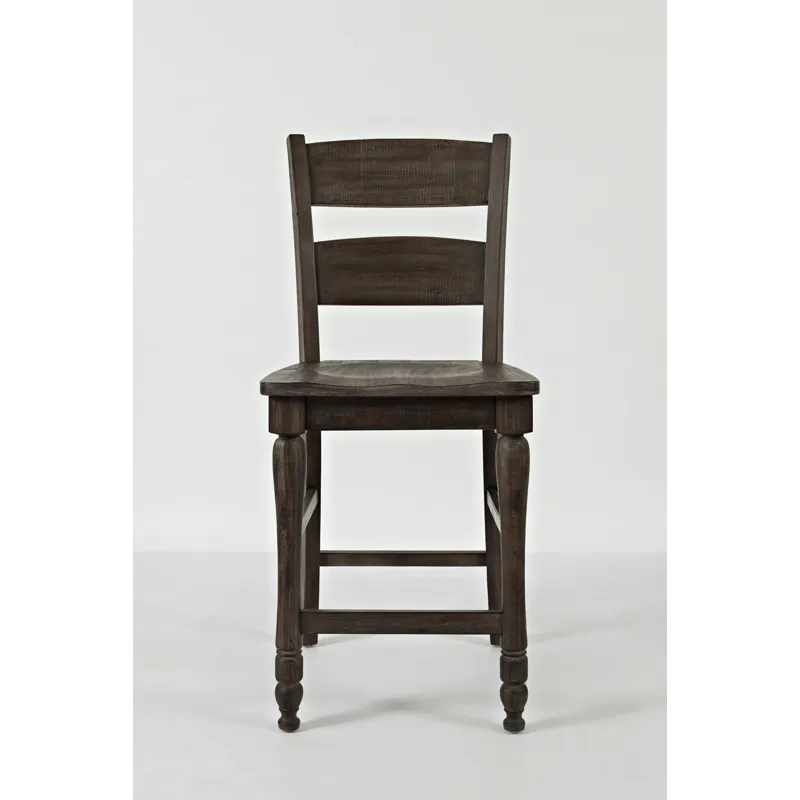 Madison County Rustic Reclaimed Pine Farmhouse Ladderback Counter Stool(Set Of 2)
