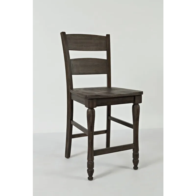 Madison County Rustic Reclaimed Pine Farmhouse Ladderback Counter Stool(Set Of 2)