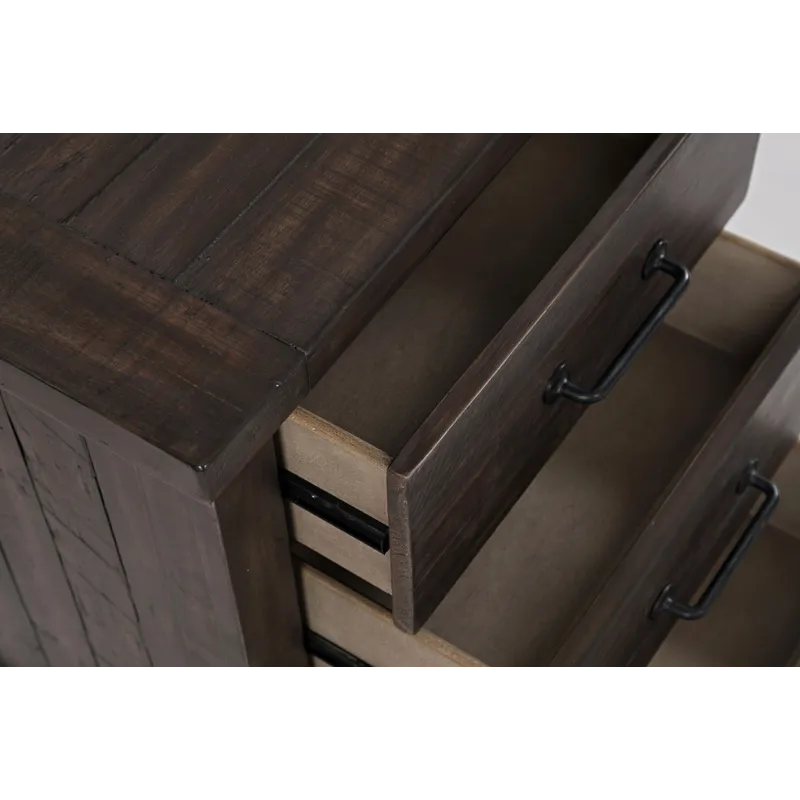 Madison County Rustic Reclaimed Solid Wood Farmhouse USB Charging Nightstand