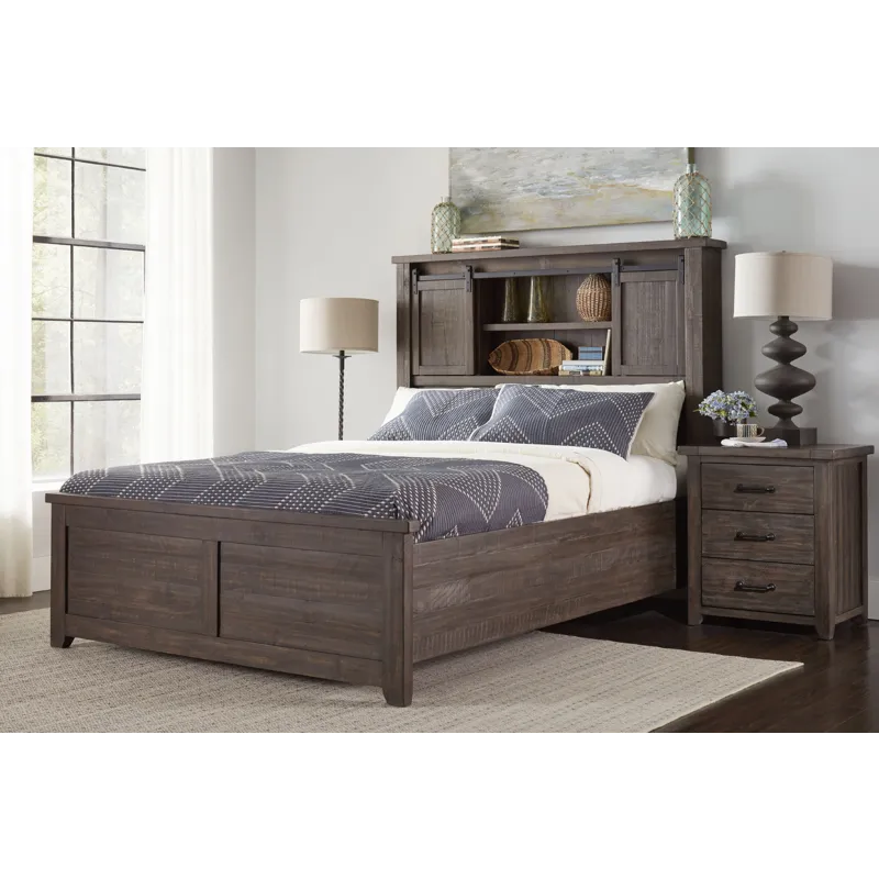 Madison County Rustic Reclaimed Solid Wood Farmhouse USB Charging Nightstand