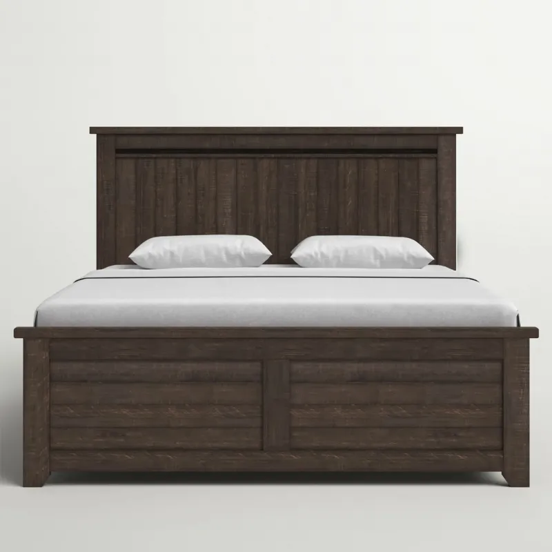 Madison County Rustic Reclaimed Pine Farmhouse Panel Bed - King