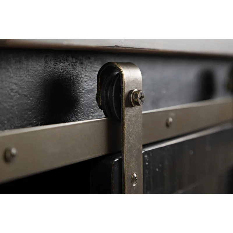 Madison County Rustic Reclaimed Solid Wood Farmhouse 32\" Barn Door Accent Cabinet