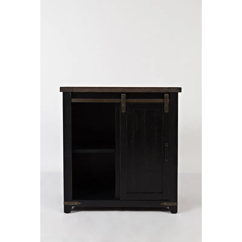 Madison County Rustic Reclaimed Solid Wood Farmhouse 32\" Barn Door Accent Cabinet