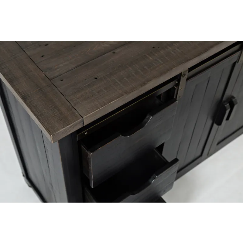 Madison County Rustic Reclaimed Solid Wood Farmhouse 60\" Barn Door Server