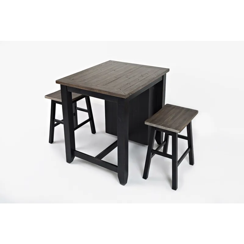 Madison County Rustic Reclaimed Solid Wood Farmhouse 3 Piece Counter Height Dining Set