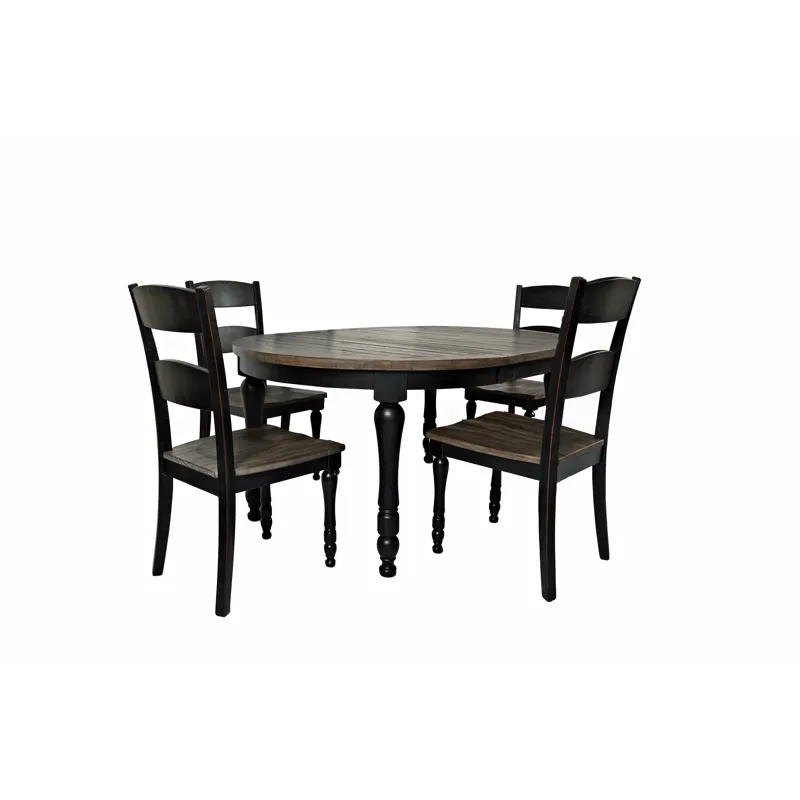 Madison County Reclaimed Pine 66\" Oval Farmhouse Five-Piece Dining Set