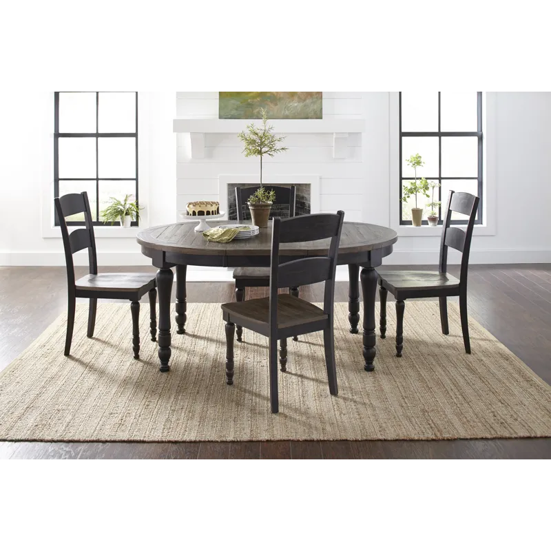 Madison County Reclaimed Pine 66\" Oval Farmhouse Five-Piece Dining Set