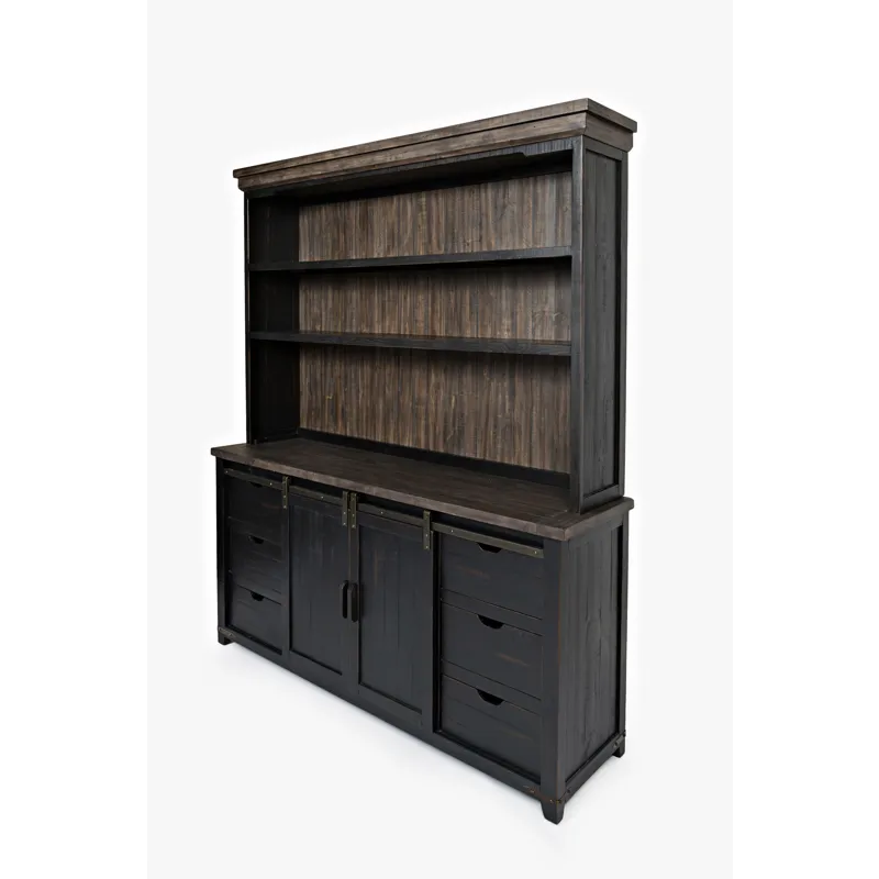 Madison County Rustic Reclaimed Solid Wood Farmhouse Hutch Server