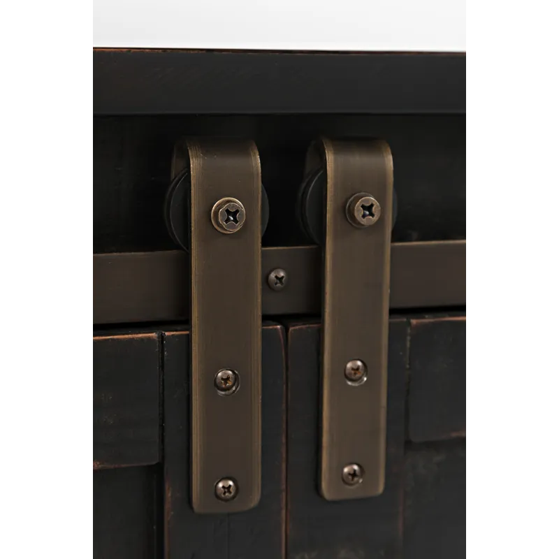 Madison County Reclaimed Pine 72\" Farmhouse Storage Table Seven-Piece Dining Set