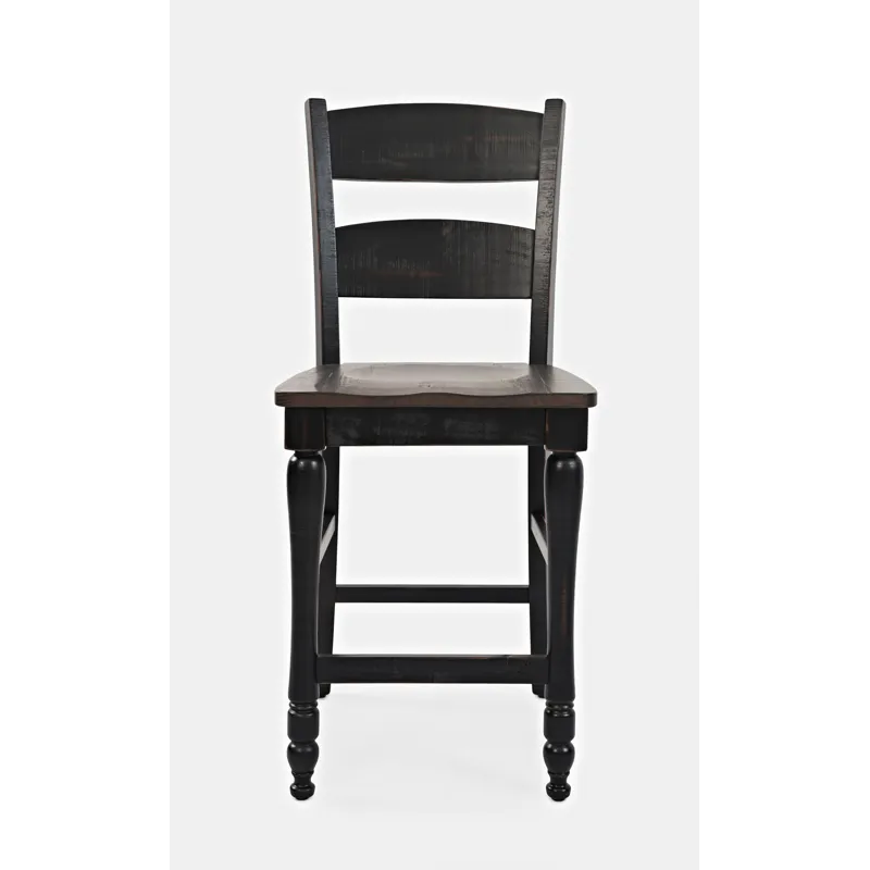 Madison County Rustic Reclaimed Pine Farmhouse Ladderback Counter Stool(Set Of 2)