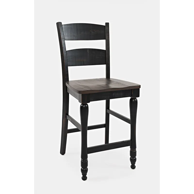 Madison County Rustic Reclaimed Pine Farmhouse Ladderback Counter Stool(Set Of 2)