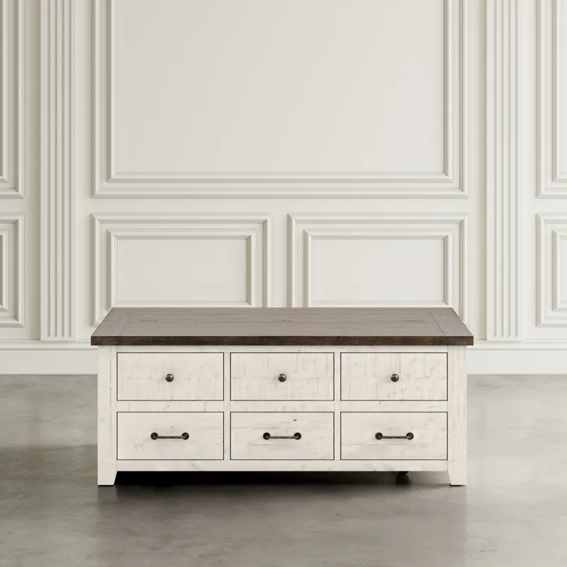 Madison County Rustic Reclaimed Solid Wood 48\" Farmhouse Harris Lift-Top Coffee Table