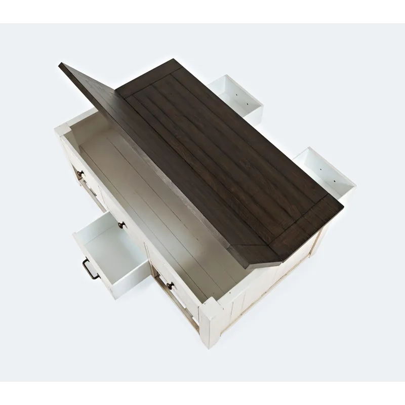 Madison County Rustic Reclaimed Solid Wood 48\" Farmhouse Harris Lift-Top Coffee Table