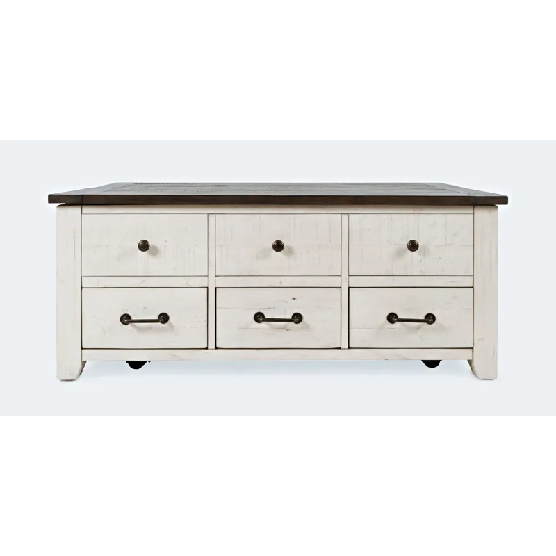 Madison County Rustic Reclaimed Solid Wood 48\" Farmhouse Harris Lift-Top Coffee Table