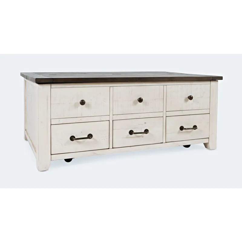 Madison County Rustic Reclaimed Solid Wood 48\" Farmhouse Harris Lift-Top Coffee Table