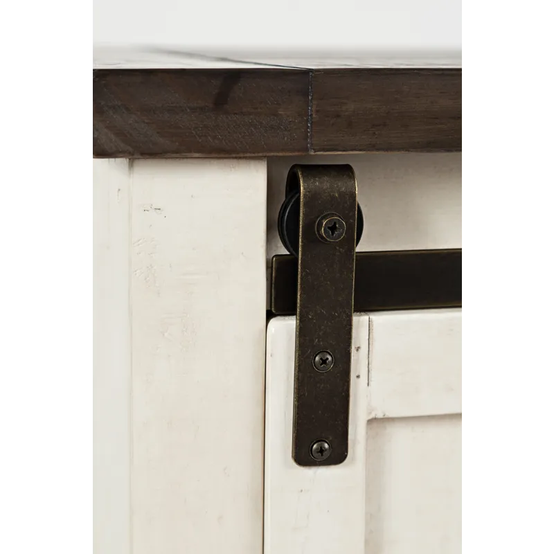 Madison County Rustic Reclaimed Solid Wood Farmhouse 32\" Barn Door Accent Cabinet