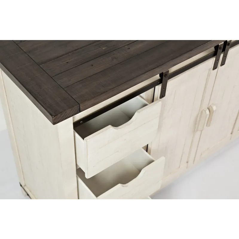 Madison County Rustic Reclaimed Solid Wood Farmhouse 60\" Barn Door Server