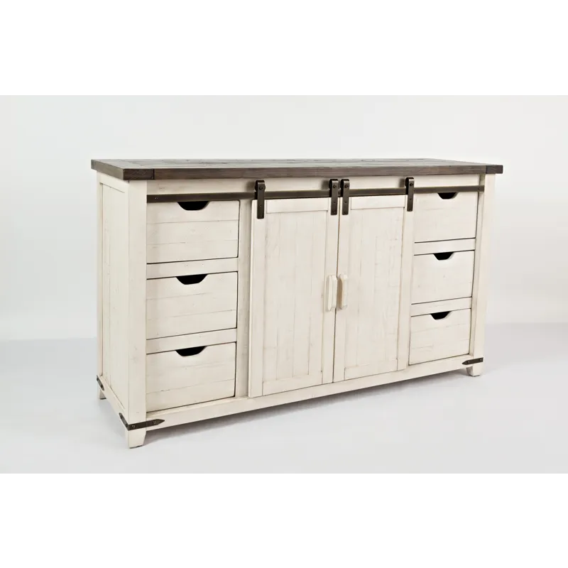 Madison County Rustic Reclaimed Solid Wood Farmhouse 60\" Barn Door Server