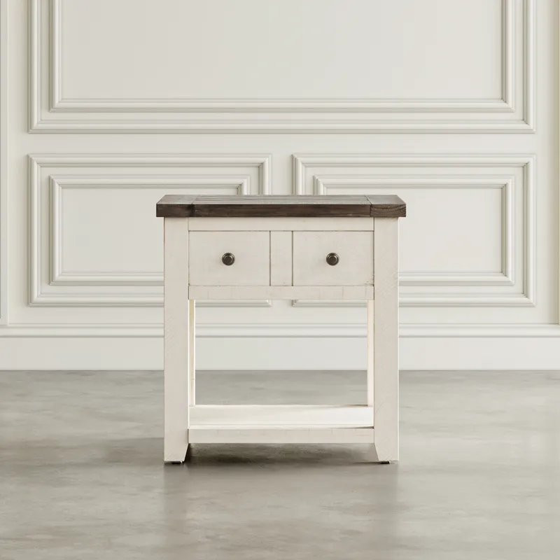 Madison County Rustic Reclaimed Pine Farmhouse End Table