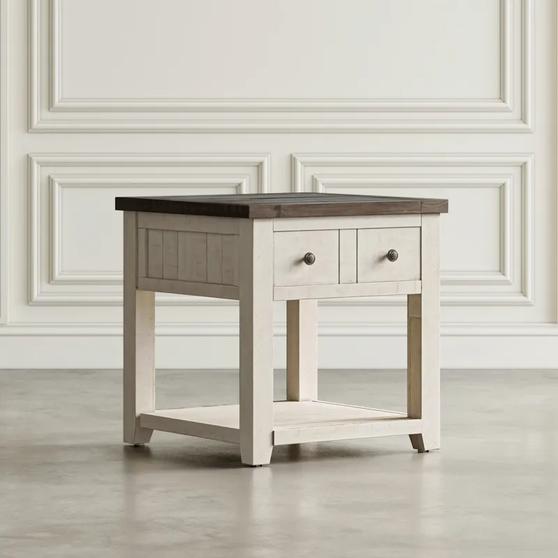 Madison County Rustic Reclaimed Pine Farmhouse End Table
