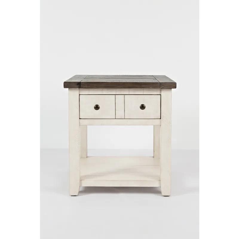 Madison County Rustic Reclaimed Pine Farmhouse End Table