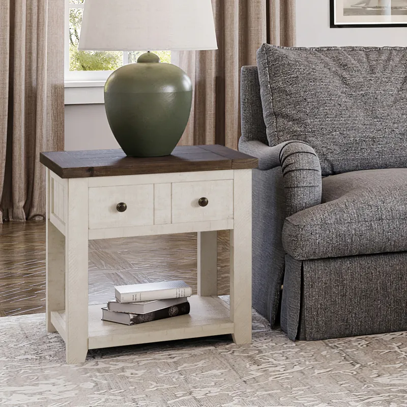 Madison County Rustic Reclaimed Pine Farmhouse End Table