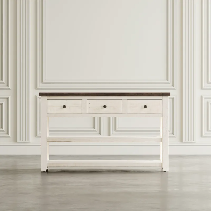 Madison County Rustic Reclaimed Solid Wood Farmhouse Sofa 50\" Sofa Table