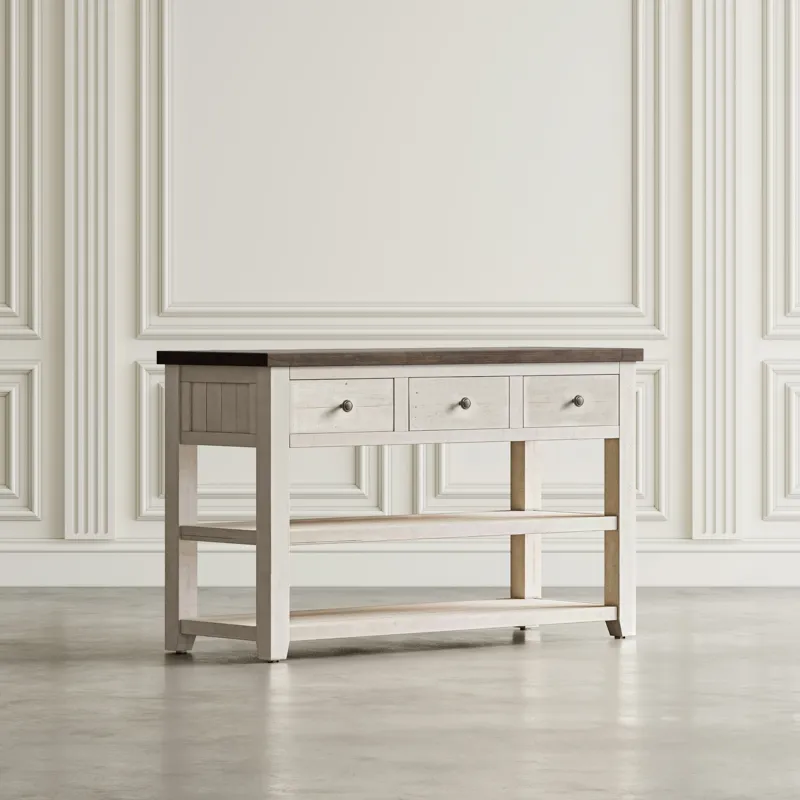 Madison County Rustic Reclaimed Solid Wood Farmhouse Sofa 50\" Sofa Table