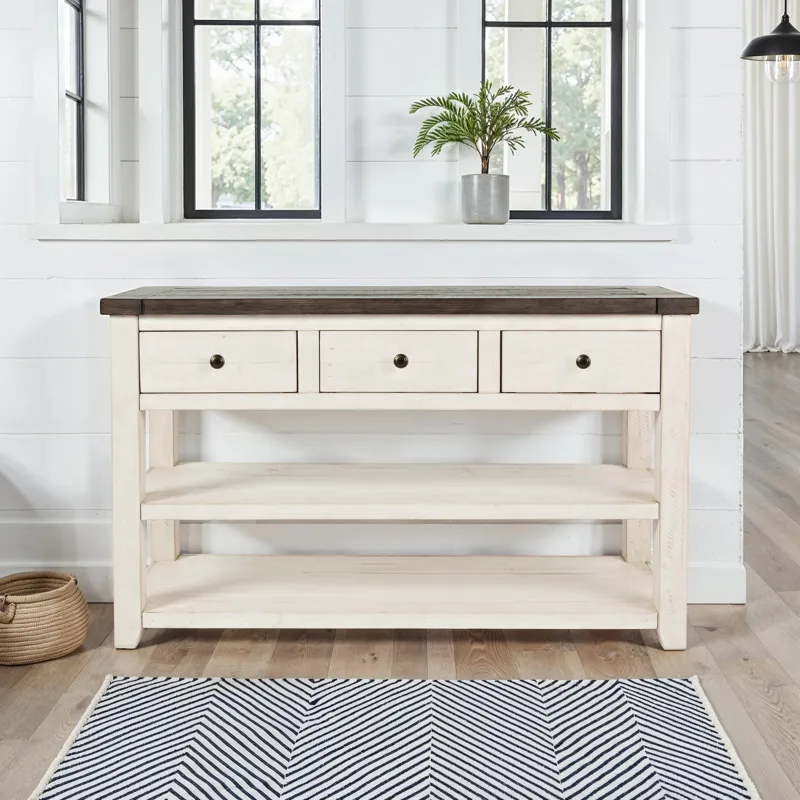 Madison County Rustic Reclaimed Solid Wood Farmhouse Sofa 50\" Sofa Table