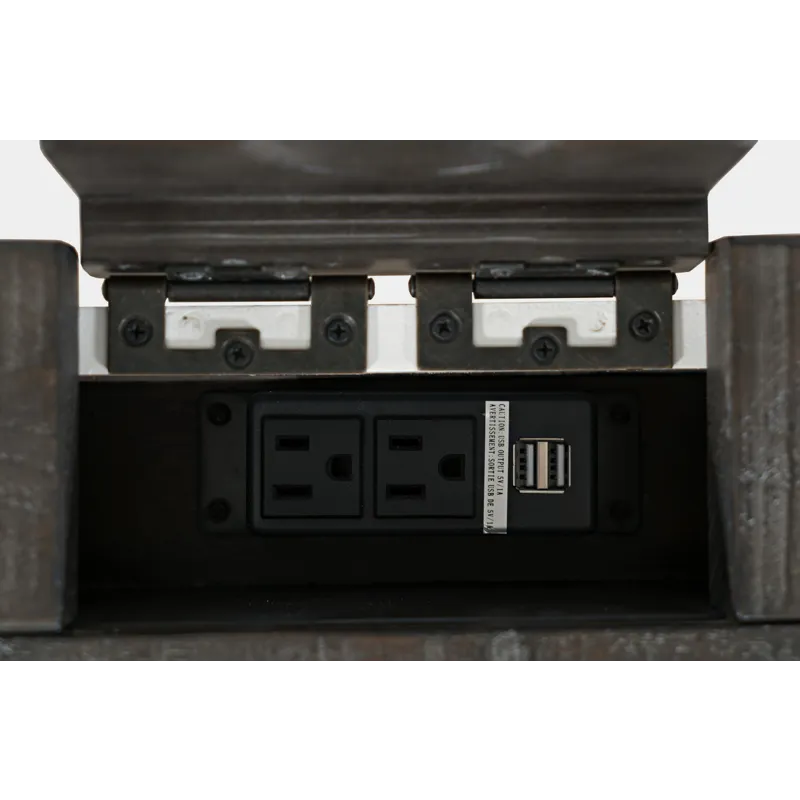 Madison County Rustic Reclaimed Solid Wood Farmhouse USB Charging Desk