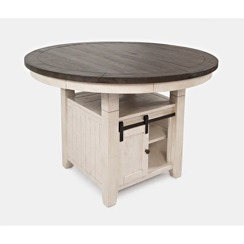 Madison County Rustic Reclaimed Solid Wood Farmhouse Adjustable Height 54\" Round Dining Table