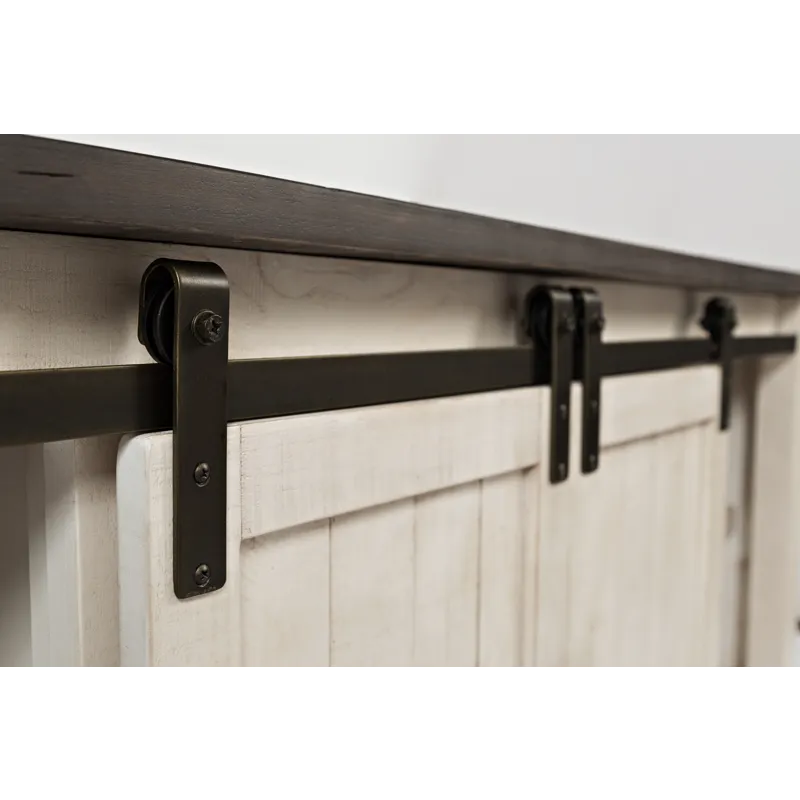 Madison County Rustic Reclaimed Solid Wood Farmhouse 60\" Barn Door Console