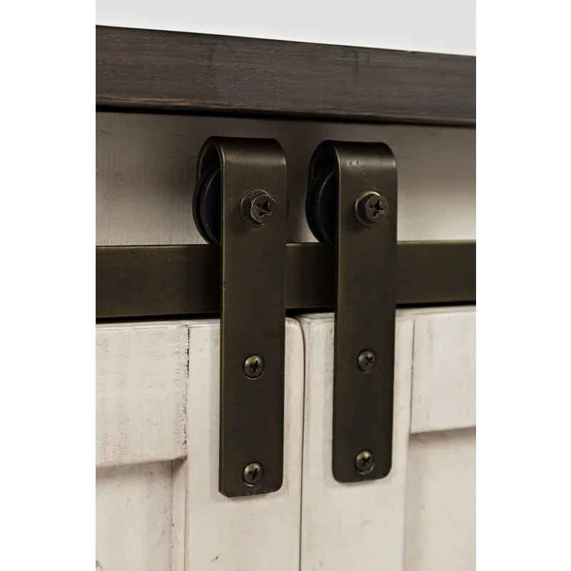 Madison County Rustic Reclaimed Solid Wood Farmhouse 60\" Barn Door Console