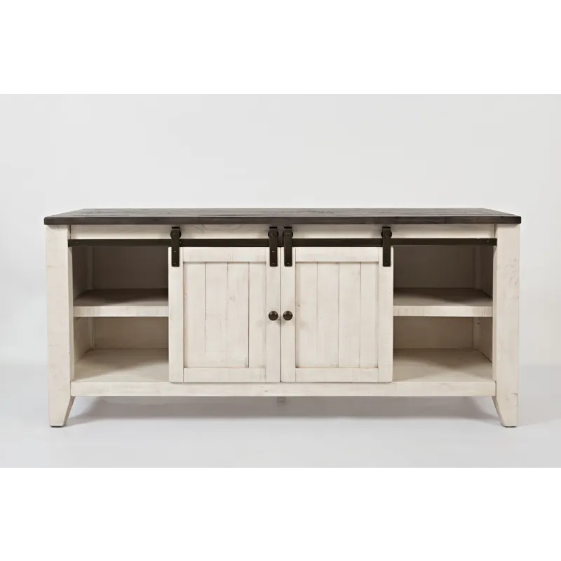 Madison County Rustic Reclaimed Solid Wood Farmhouse 60\" Barn Door Console