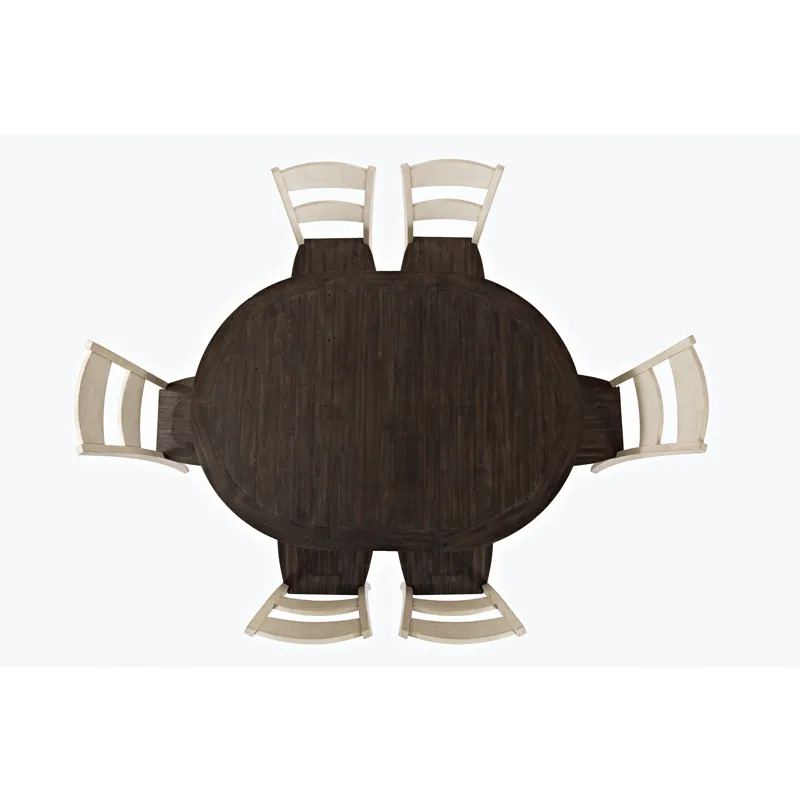 Madison County Rustic Reclaimed Pine Farmhouse Round To Oval 66\" Dining Table