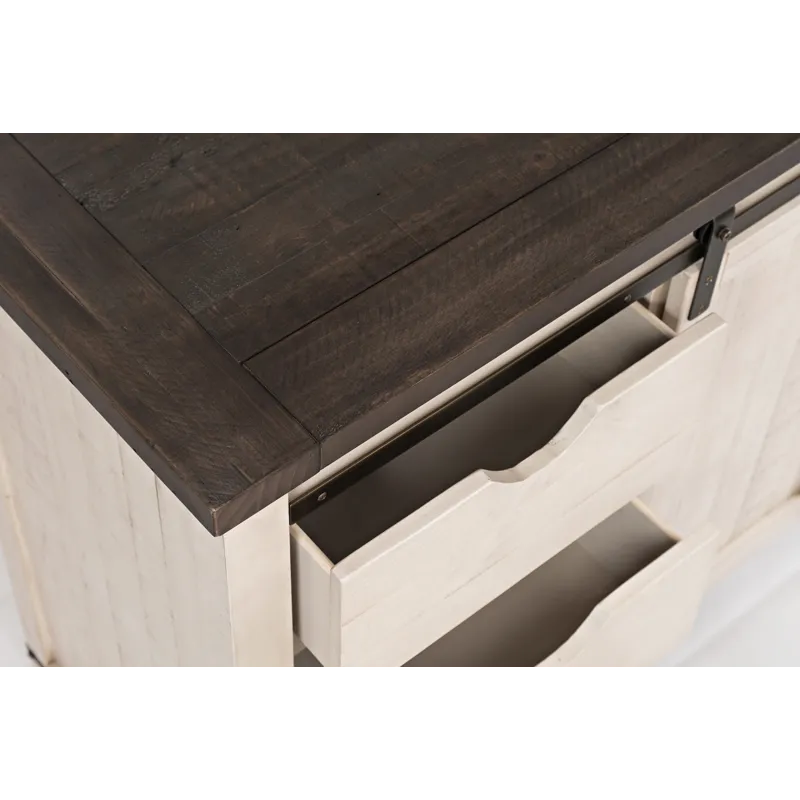 Madison County Rustic Reclaimed Solid Wood Farmhouse 70\" Barn Door Server