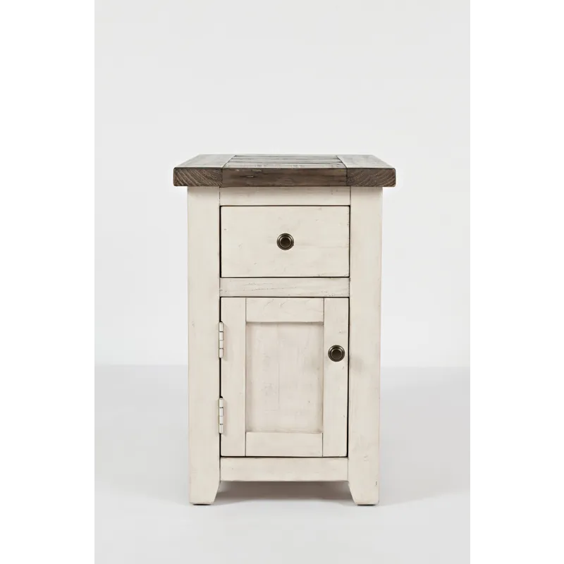 Madison County Rustic Reclaimed Pine Farmhouse Chairside Table