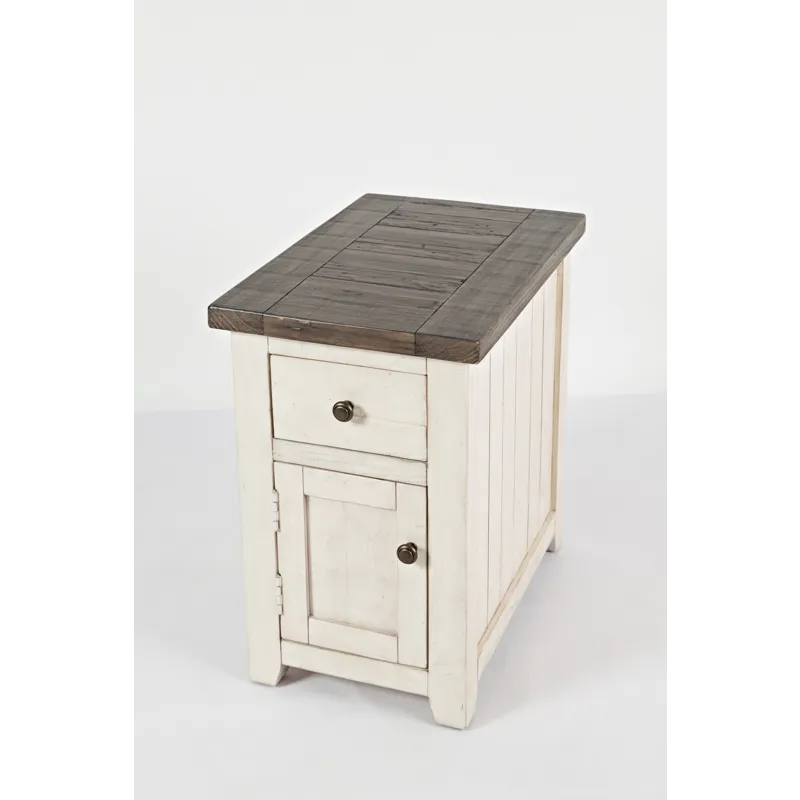 Madison County Rustic Reclaimed Pine Farmhouse Chairside Table