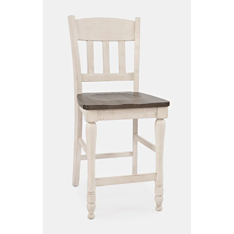 Madison County Rustic Reclaimed Pine Farmhouse Slatback Counter Stool(Set Of 2)